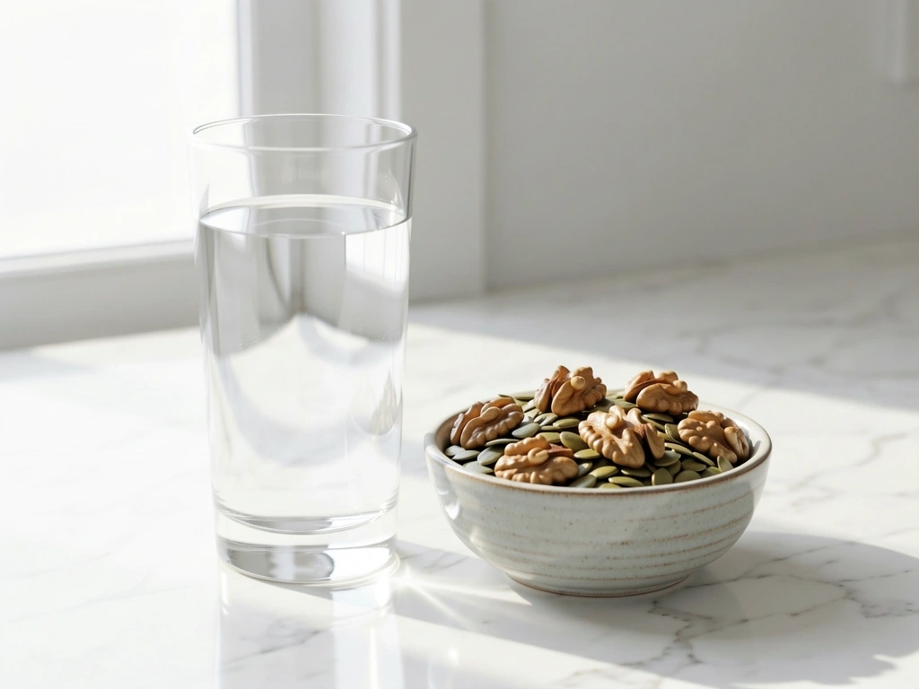 Szklanka wody na jasnym tle